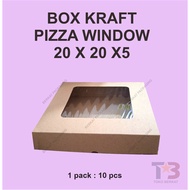 Pizza WINDOW BOX 20x20x5/KRAFT WINDOW/Laminate WINDOW KRAFT/Laminated KRAFT BOX/PIZZA BOX/Bread BOX