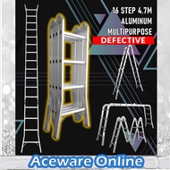 DEFECTIVE WB47 16 STEP MULTIPURPOSE ALUMINIUM LADDER WIDER BASE