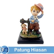 SpotGood Polystone Decorative Statue for Men with Hat Statue Display Statue Ek-Sp-201-A