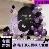 18 18th Anniversary Adult Ceremony Girl 30th Birthday Decoration Black Purple Atmosphere Korean kt B
