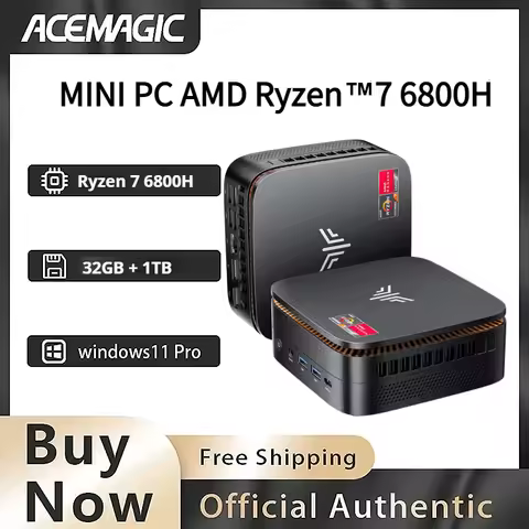 Mini PC with AMD Ryzen 7 6800H, 32GB RAM 1TB SSD, Preinstalled Win11 Pro, Triple 4K Display Mini PC 