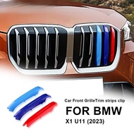 For BMW X1 U11 U12 2023 3D Front Grille Trim Bumper Cover Molding Strips Exterior Decoration Car Acc
