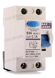 Maxguard 40A / 63A 2 Pole 30mA / 100mA ELCB RCCB (Sirim Approval)