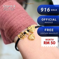 TukangemaS | Emas 916 Beads Charm Cantik + FREE Pandora Style Leather Bracelet - Hadiah Koleksi Wani