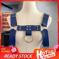 GF  Back Strap Women Body Harness Adjustable Faux Leather Body Harness with Rivet Decor for Men Gay Clothing Rave Chest Strap