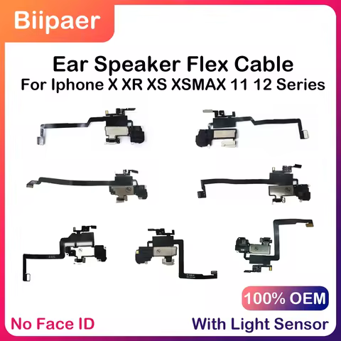 Front Top Ear Earpiece Speaker Proximity Sensor Flex Cable No Face ID Flex Cable For iphone X XS XSM
