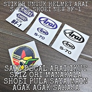 Repro Decal Arai S-70 and Shoei New BF-1 Stiker untuk Topi Keledar Helmet