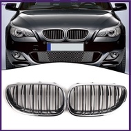 【BET】2Pcs Car Front Kidney Grilles Dual Slat Grille For BMW E60 E61 2003-2010[my]