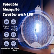 Foldable Mosquito Racket Bug Killing Lamp Insects Swatter LED USB Rechargeable Electric Hanging Stan