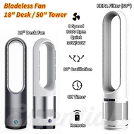 Bladeless Fan 18" Desk 50" Tower with remote, Wall Mount Midea 16" Fan Wall Fan with Remote