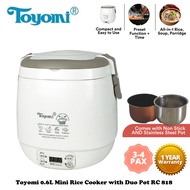 Toyomi 0.6L Mini Rice Cooker with Duo Pot RC 818