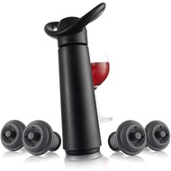 Vacu Vin Wine Saver Concerto Pump with 4 x Vacuum Bottle Stoppers - Black