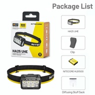 Nitecore HA25UHE Multiple Color Temperatures Outdoor Headlamp + HLB1500 Rechargeable Battery Lightwe