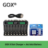 GOX 8 Slots Smart Battery Charger Independent Charging Battery Charger For Eneloop 1.2V AA/AAA Ni-MH
