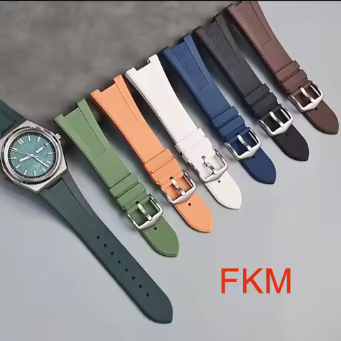 Fluoro Rubber Strap 25*12mm Dedicated End Men FKM Replace Watch Band for Patek Philippe Nautilus for