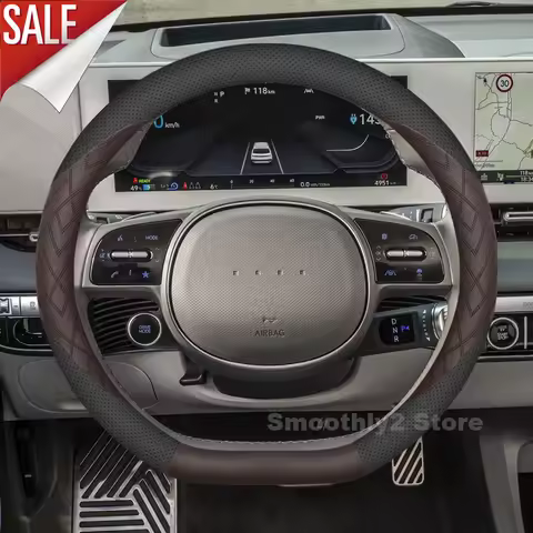 Leather Car Steering Wheel Cover For Hyundai Ioniq 5 2022-2024 2025 Auto Steering Wheel Non-slip Hyu