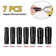 TERNAGA Deep 1/2 Impact Wrench Hex Socket Head Set Kit 10 pcs 12-27mm Black Socket For Socket Wrench