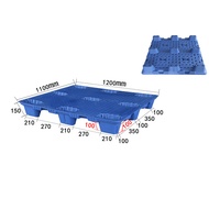 Palet plastik cetakan tiupan berukuran 1.2*1.1 meter, palet plastik kalis lembap untuk rak gudang, p