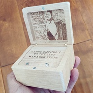 Angelagifts wooden custom song happy anniversary butterfly photo engraved digital music box,personal