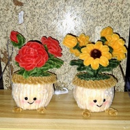 cutie smile fuzzy wire flower pot🌸✨️