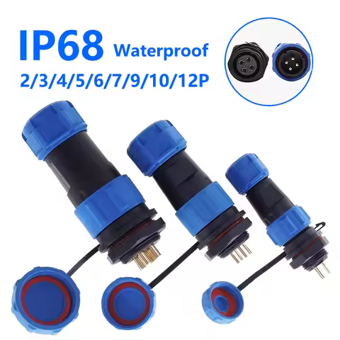 5/10/100 Sets SP13 SP16/SP17 SP20/SP21 Waterproof Connectors IP68 Aviation Plug Male Female 2pin 3pi