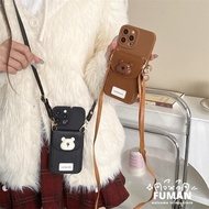 Korean Cute 3D Bear Wallet Phone Case For Realme P4X P4 P3 Pro Ultra Lite P3X P1 XT X2 X 5 5S 5i 3 G