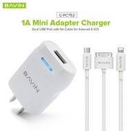 BAVIN Portable Universal USB Mini Travel Charger for Micro iPhone/iphone 4S/30pin/Type-C Cellphone