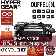 HyperGear Duffel Bag 60L  Travel Bag - 100% Waterproof, Lightweight and Heavy Duty - Black