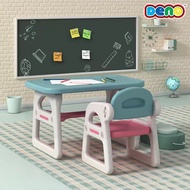 DENO โต๊ะเด็ก โต๊ะเขียนหนังสือเด็ก โต๊ะทำการบ้านเด็ก โต๊ะเด็กพร้อมเก้าอี้ สินค้าพร้อมจัดส่ง