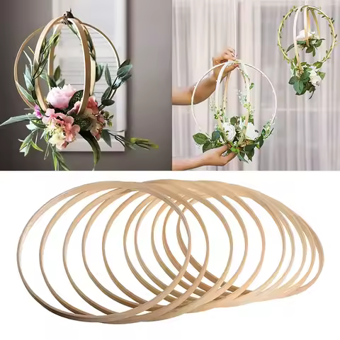 1Pcs 8-40cm Wooden Frame Hoop Circle Embroidery Hoop Tool Bamboo Circle For Cross Stitch Hand DIY Ar