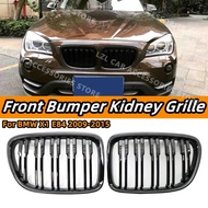 Pair Double Slat Car Front Kidney Grille For BMW X1 E84 2009-2015 Kidney Grill Gloss Black Dual Slat