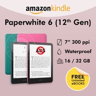 Kindle Paperwhite 6 | 12th Gen (No Ads) - Raspberry & Jade - 16 / 32GB Signature Edition