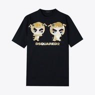 DSQUARED2 D2 Quadratic New Printed Crewneck Casual Men's T-shirt Short Sleeve T-shirt