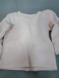 銅板價二手童裝 女童冬季粉色厚款衛生衣 粉色內衣 保暖衣 內搭衣