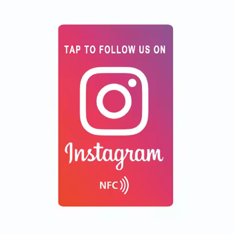 Instagram NFC Card Increase Your Follows Tap to Follow PVC Material Standard Card Size