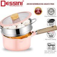 DESSINI Kombucha 20CM Sauce Pan Periuk Non Stick Aluminium With Steamer Tray Induction Gas Cooker