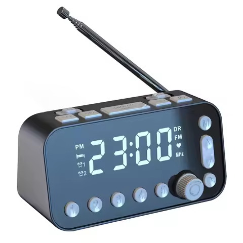 Bedside Alarm Clock DAB/FM Radio Digital LED Clock Large Sn Dual Alarm Clock Dual USB Radio Sleep Ti