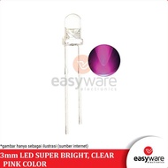 MERAH LED 3MM SUPER BRIGHT PINK LED 3 MM PINK LED CLEAR ROUND LED PINK easywa53 Quality
