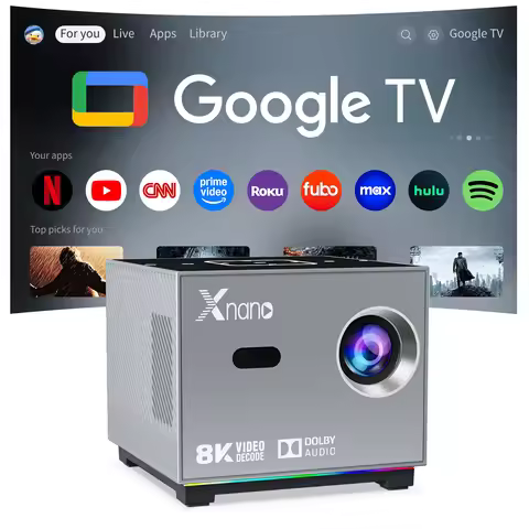 Xnano 8K Projector X3 Portable Android 9 Dual Wifi 190ANSI H716 BT5.0 Auto Focus Home Cinema Outdoor