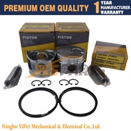 2 Set For Yanmar Engine New 2TNE68 Piston Kit + Piston Ring Kit STD Size