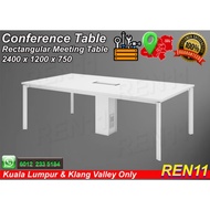 Office Table - Rectangular Conference Table / Meeting Table with Aluminium Flipper Box with Cover - 