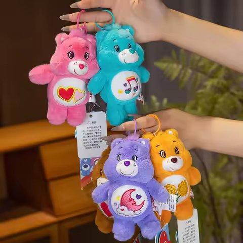 15cm Care Bears Plush Toys Fantasy Rainbow Bear Pendant Bag Accessories Keychain Bag Car Pendant Val