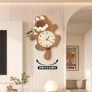 [Environmental Protection Backplane] Log Style Living Room Wall Clock Garfield Creative Clock Wall-M