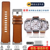 Dây Đeo Đồng Hồ Da Thật Cho Nam Diesel DZ4323 4318 Cổ Điển Dây Đeo Đồng Hồ Bằng Da Bò 24 26 28mm Khó