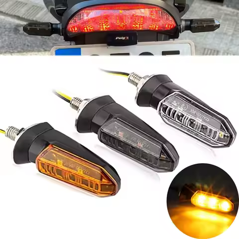 8mm Mini Motorcycle LED Turn Signal Lights Amber Flashing Blinker Lamp For Honda CBR500R CBR650F CB5