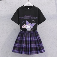 Terno for Kids Graceful Girls Sets Jk Uniform Kuromi Sweet Girl T-shirt and JK Dress Cartoon Cute 13
