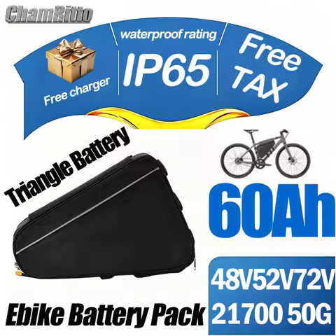52V 48V cycling chamrider Triangle Battery 60v 35ah 40AH 50Ah Huge Capacity 72v 3000W 60ah E bike 21