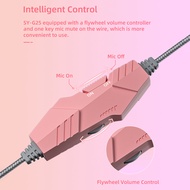 Norman Malthus SY-G25 Wired Headphone RGB Lighting Omni-directional Mic Over-Ear Computer Headphone 