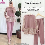 Mirela One Set Setelan Wanita Dewasa Terbaru Berbahan Knit Zara Import Dipadukan Dengan Hanami HQ ya