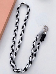 手機殼斜挎掛包帶，創意色彩碰撞編織手工防丟頸帶
